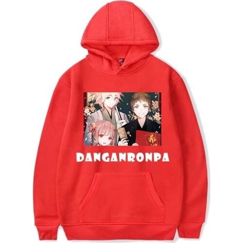 Danganronpa Oversized Hoodie Sweatshirt Character Print Solid Loose Pullovers Long Sleeve Hooded Streetwear Hoody Game Top 2021
