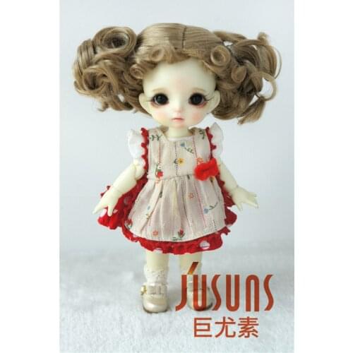JD087 Cute BJD Doll Wigs For 1/8 1/6 Doll Lovely Two Pony Synthetic Mohair Wig in Size 5-6inch and 6-7 inch Doll Accessories