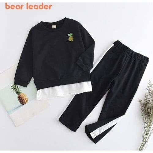 Bear Leader Kids Baby Girls Boys Clothes Sets Spring Autumn Long Sleeved Clothes Suit Kids Boys Coat Trousers 2pcs Suit 2-6Y