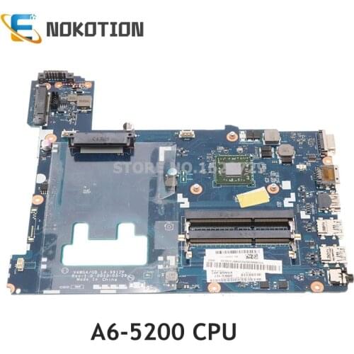 NOKOTION Laptop Motherboard For Lenovo G505 VAWG GB LA-9912P MAIN BOARD 15.6 inch DDR3 A6-5200 CPU