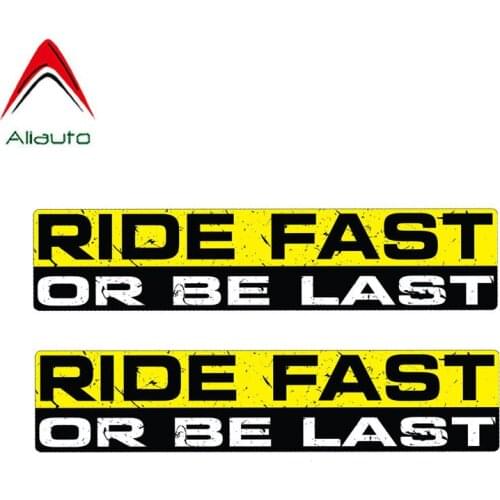 Aliauto 2 X Warning Car Sticker Reflective Ride Fast or Be Last Decal Accessories PVC for Trail Lada Priora Honda Fit,15cm*3cm