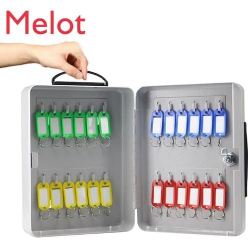 Key Locker Wall-Mounted Car Key Storage Box Household Key Management Box Intermediary Portable with Lock Key Cabinet