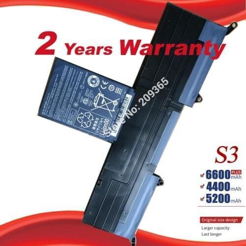 New Battery AP11D4F AP11D3F for ACER Aspire S3 S3-951 S3-951-2464G24iss S3-951-6464 S3-951-6646 MS2346 Laptop Battery