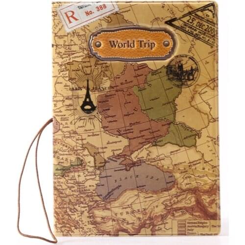 2018 New high quality World Trip Map Travel Passport Covers for Men , PVC Leather ID Card Bag Passport holder Passport Wallets