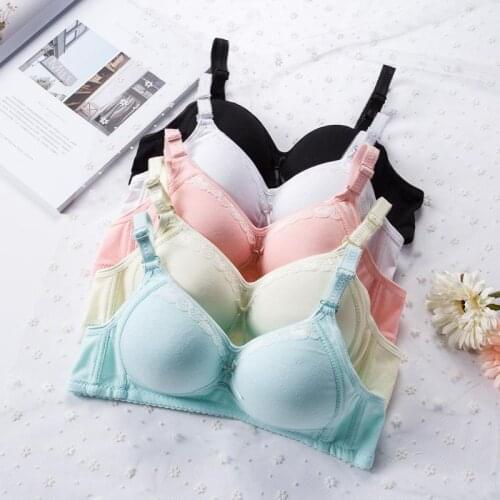 Solid Color Women Girls Bras Push Up Underwear Brassiere Woman 3/4 Cup B Bralette Lingerie Thin Cotton Wireless Bra z1
