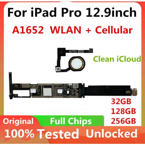 Original Unlocked A1652 WLAN + Cellular For iPad Pro 12.9inch Motherboard Main Logic Board With/NO Touch ID Free iCloud MB