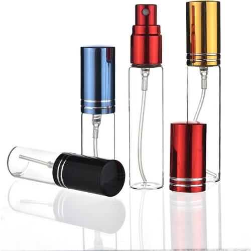 20pcs/lot 5ML 10ML Transparent Thin Glass Spray Bottle Sample Travel Portable Perfume Bottle Mini Perfume Atomizer Mini Bottles