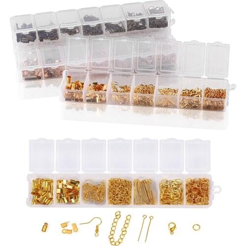 390Pcs Alloy Accessories Set Jewelry Findings Lobster Clasp Ear Hook Pins Chain For DIY Jewelry Making Kit Finding Accessories