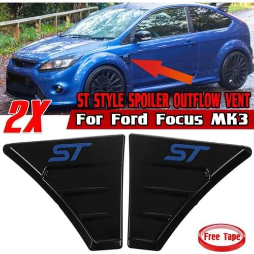 ST Style Car Side Vent Fender Spoiler Outflow Vent Side Vent Fender Air Flow Wing Fender Cover Trim for Ford Focus MK3