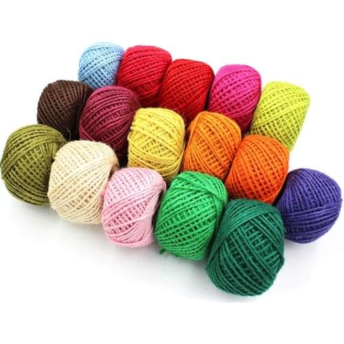 50 Meters Jute Twine DIY 3 Ply Natural Sisal Twine 1.5mm DIY Handmade Decoration Thin Twisted Jute Rope String Cord Black Red