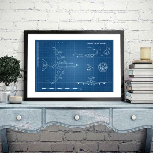 Military Aircraft Outline Blueprint Posters and Prints Wall Picture Aviation Artwork Gift Idea Canvas Painting Home Art Decor