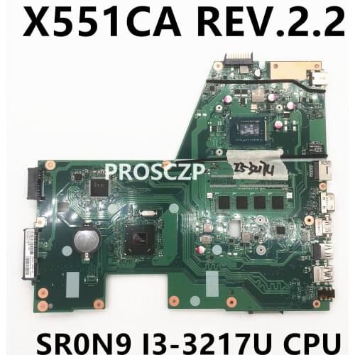 Free shipping For X551CA REV.2.2 Laptop motherboard With SR0N9 I3-3217U CPU 100% working well