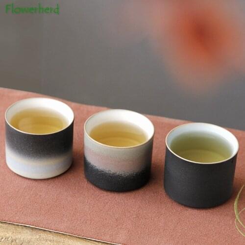 Japanese Style Stoneware Ceramic Porcelain Tea Cup Teaware Master Cup Retro Tea Cup Single Cup Kung Fu Tea Set Pottery Cup Large