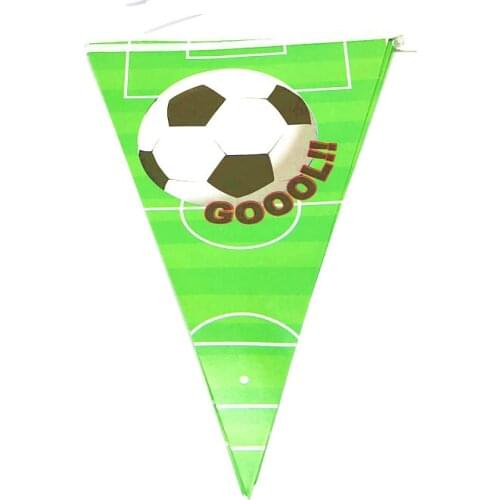 10pcs World Cup Theme Soccer Green Kids Favors Birthday Party And Decoration Banner Shower Disposable Tableware Banner Supplies