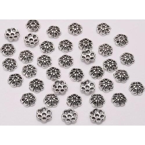 100pcs/Lot 6mm Antique Hollow Bead Caps Flower For beads Jewelry Making Diy Bracelet Spaced Apart Jewelry Accessories