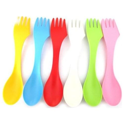 240pcs Multifunctional tableware plastic fruit fork salad spoon kitchen tool