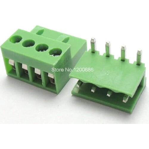 4pin Right angle Terminal plug type 300V 10A 3.96mm pitch connector pcb screw terminal block connector