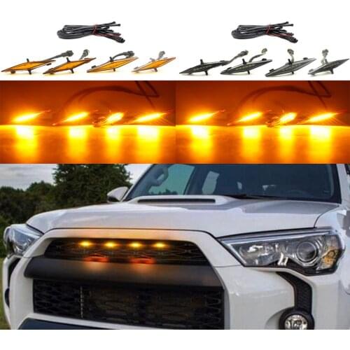 4PCS/Set For Toyota 4Runner 2014-2019 Front Grille Mount Lamp LED Light Assemblies With The Wiring Harness