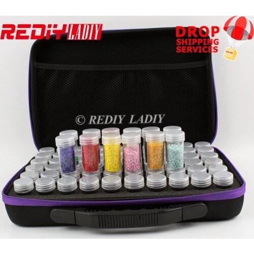 60 Bottles Diamond Embroidery Painting Tool Container Storage Box Carry Case Holder Hand Bag Zipper Design Shockproof Durable