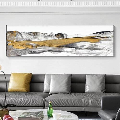 Abstract Golden Mountain Canvas poster Modern Wall art picture Abstract Landscape painting for Living Room canvas painting