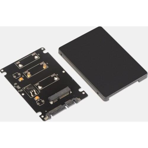 50pcs/lot mSATA Adapter to 2.5 SATA Enclosure, 50mm Mini SATA SSD Hard Drive Converter to 2.5 Inch SATA 3.0 Card with 7mm Case