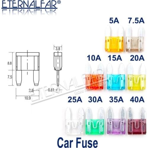 Auto Blade Fuse Zinc Alloy Plastic Material Suv Mini Small Car Fuses 2A 3A 5A 7.5A 10A 15A 20A 25A 30A 35A 40A Clip Amp Truck