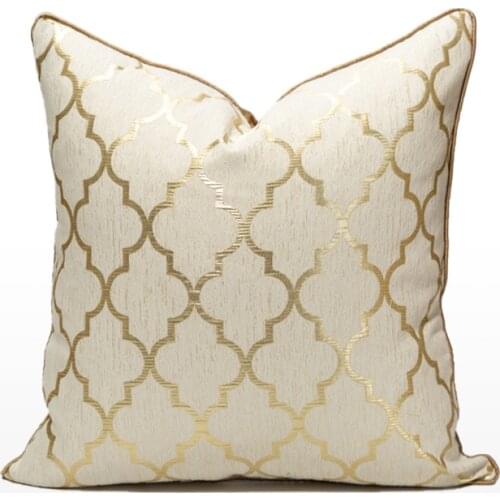 Diamond-Shaped Champagne Gold Sofa Pillowcase 45*45cm Polyester Cushion Cover Simple And Fashionable Without Pillow Core