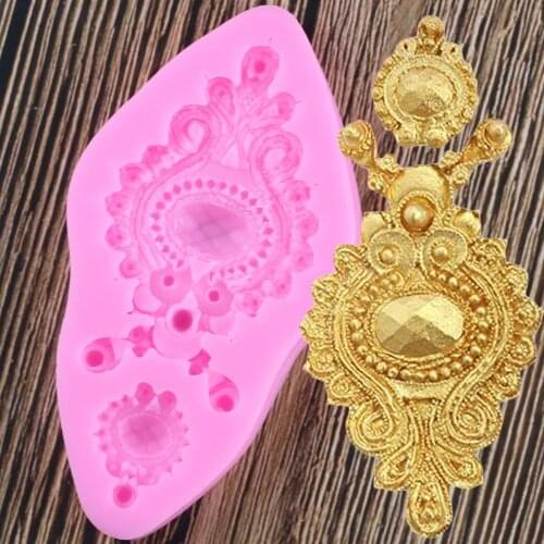 DIY Diamonds Gem Silicone Fondant Molds Vintage Jewelry Cake Decorating Tools Candy Chocolate Gumpaste Moulds