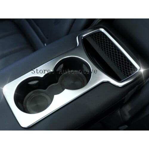 For Range Rover Sport RR Sport 2014-2017 Car-Styling ABS Chrome Rear Row Cup Holder Cover Frame Trim Auto Accessories