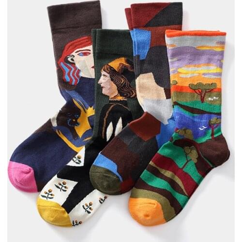 Spruce Couple,Dark Brown Hair,Multica Tree,Multica Puzzle Cozy Combed Cotton Streetwear Skateboard Funny Happy Socks Women Men