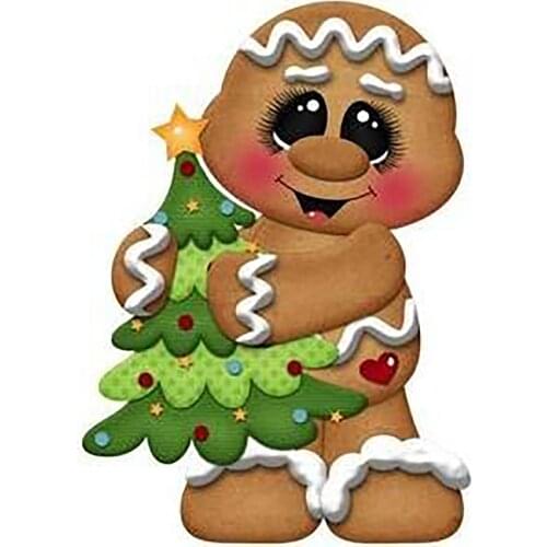 Gingerbread Man with Christmas Tree Metal Cutting Dies Christmas Stencil for Craft DIY Scrapbooking Decorative