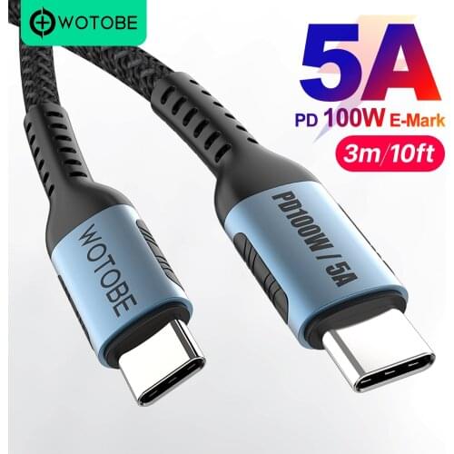 PD 100W USB C to Type C Cable PD 5A quickly Charging USB-C Cord Type-C Charger For DLEE HP Xiaomi Samsung S21 Macbook iPad Pro
