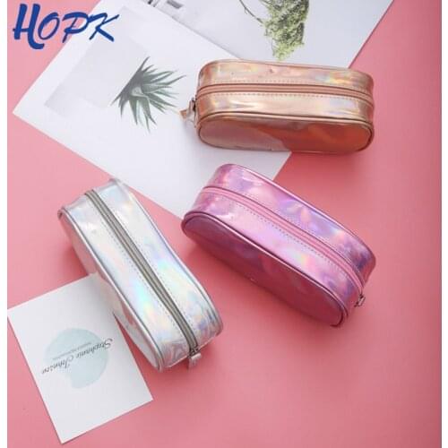 Kawai Laser Holographic Pencil Case for Girl Pencilcase Stationery Storage School Supplies Pencil Box Pencil Bag School Tool