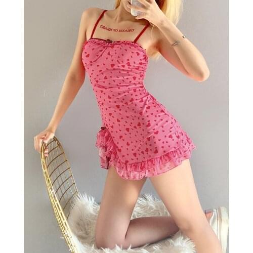 Summer Boho Women Red Roes Floral Print Mini Sexy Dress Pink Elegant Spaghetti Strap Sexy Lace Girls Casual Light Dresses 2021