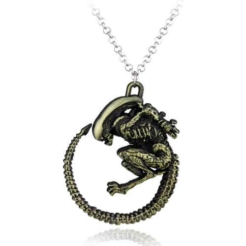 2021 Hot Warrior Alien Metal Goth Has Giger Cool Pendant Alloy Necklace Gift For Fans Movie Jewelry Christmas Gift