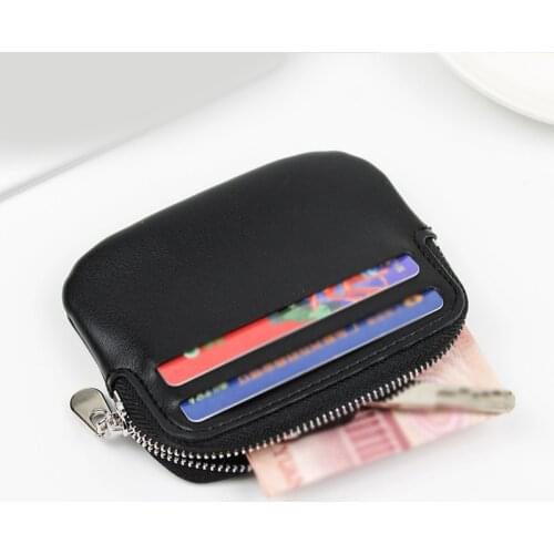 Small Coin Purse Wallet Mini Key Case Zip Coin Case Unisex Credit Card Holder Solid Red Blue Black Card Wallet Business Wallets