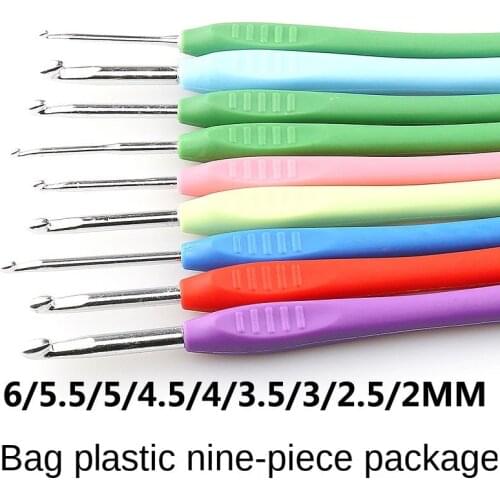 Metal Aluminum Crochet Bag Plastic Crochet Hook Manual DIY Knitting Crochet Material Package Non-slip Sweater Wool Tool Set