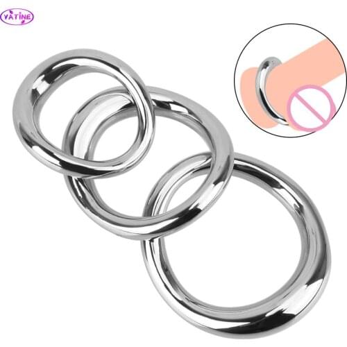 Metal Penis Ring Chastity Sex Toys for Men Scrotum Strapon Stretcher Cock Rings Adult Products Bondage Couple Tools Erotic Shop