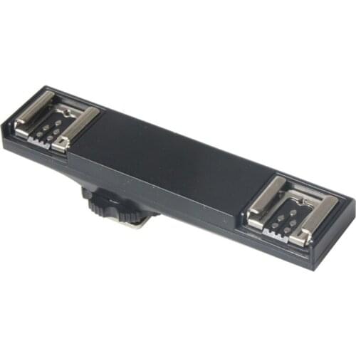 MK Dual Hot Shoe Flash Speedlite Light Trigger Splitter Bracket For Canon DSLR
