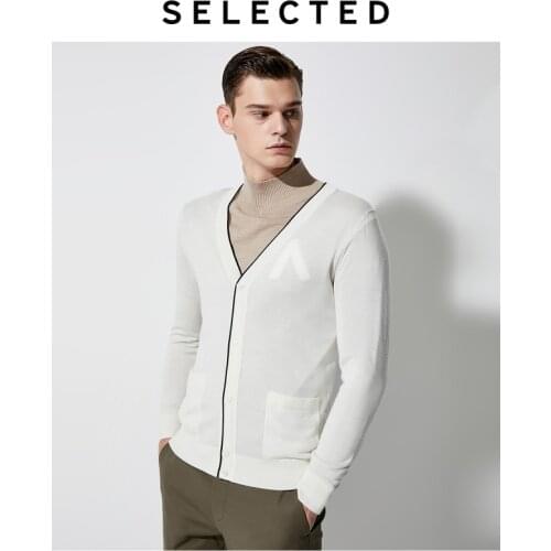 SELECTED Mens Wool-blended Business Casual Cardigan Sweater S|419425514