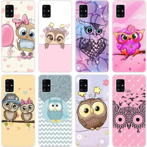 Cute Cartoon Owl Soft Case for Samsung Galaxy A03S A10S A20E A20S A21 A30 A40 A42 A90 J2 J3 J5 J7 2016 2017 J6+ J8 2018 Cover