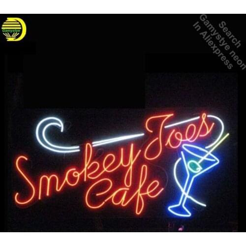 Smokey Cafe Neon Signs Signage Board Neon Bulbs Real GlassTube Handcrafted Restaurant Light Signs lamp Arts personalized neon