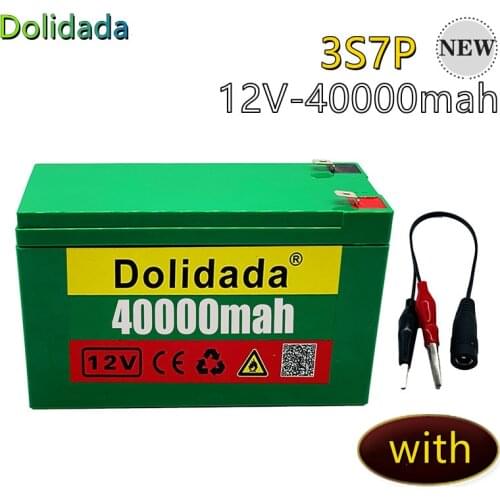 New 12V40Ah 3S7P 18650 lithium battery pack contains 40Ah large current BMS used for sprayer 12V power supply