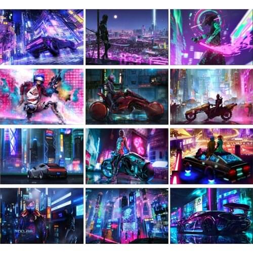 Future steam city posters and canvas paintings, wall art modern prints for family children’s room decoration