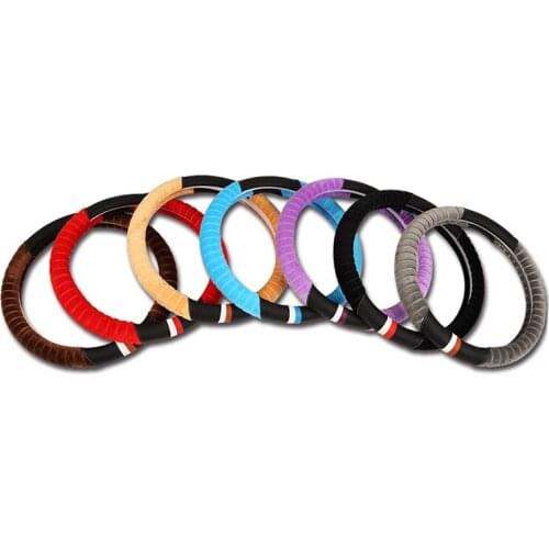 Plush Car Steering Wheel Cover in 7 Colors Winter Warm For Most Braid on Steering-Wheel Carpet Soft 37-38 CM 14.5 "-15" M Size