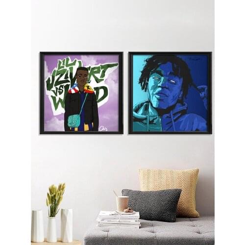 Lil Uzi Vert Hip Hop Portrait Rapper Poster Gift Prints Home Room Art Silk Decor Wall Stiker