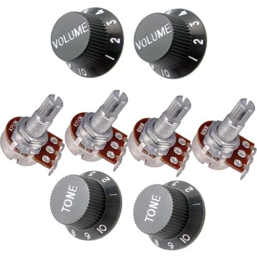 Guitar Potentiometer Volume Tone Control Knob 18mm Shaft Guitar Volume Tone Potentiometer Pots 25K 250K 500K Guitar Accessories