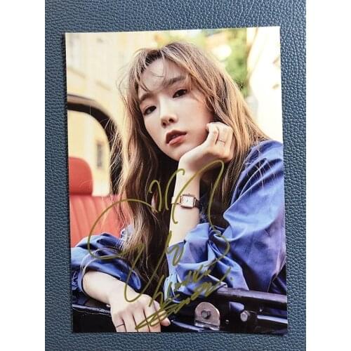 Hand signed SNSD Taeyeon autographed photo purpose 5*7 free ship K-pop 112019B