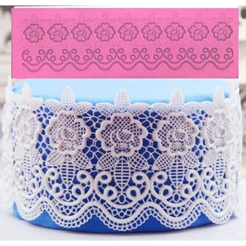 Flower Rose Silicone Lace Fondant Cake Decorating Tools Baking Mold