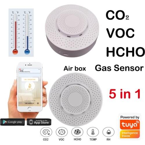 4 pcs WIFI tuya smart Carbon dioxide Detector CO2 gas sensor formaldehyde VOC temperature humidity Sensor APP control air box